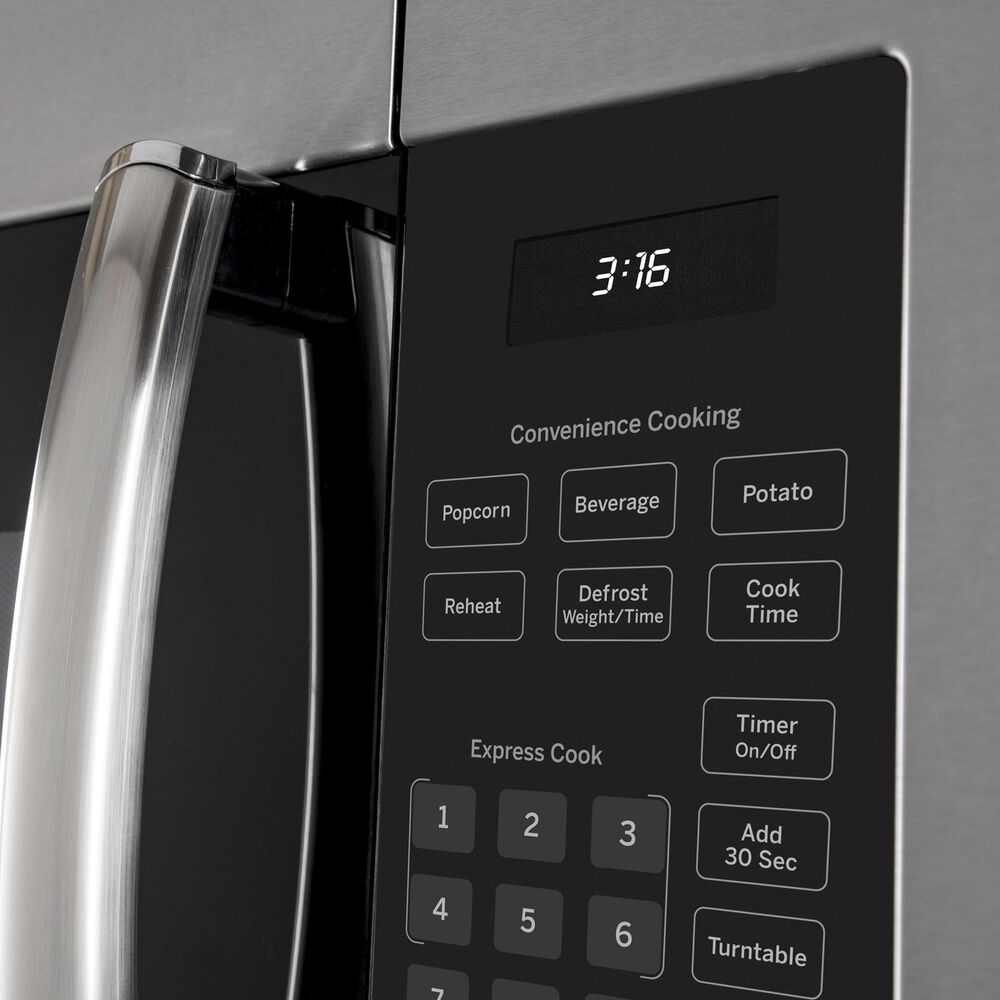 GE Appliances 4-Piece Kitchen Package with 27 Cu. Ft. French Door Refrigerator and 5.3 Cu. Ft. Freestanding Electric Range in Stainless Steel and Black, , large