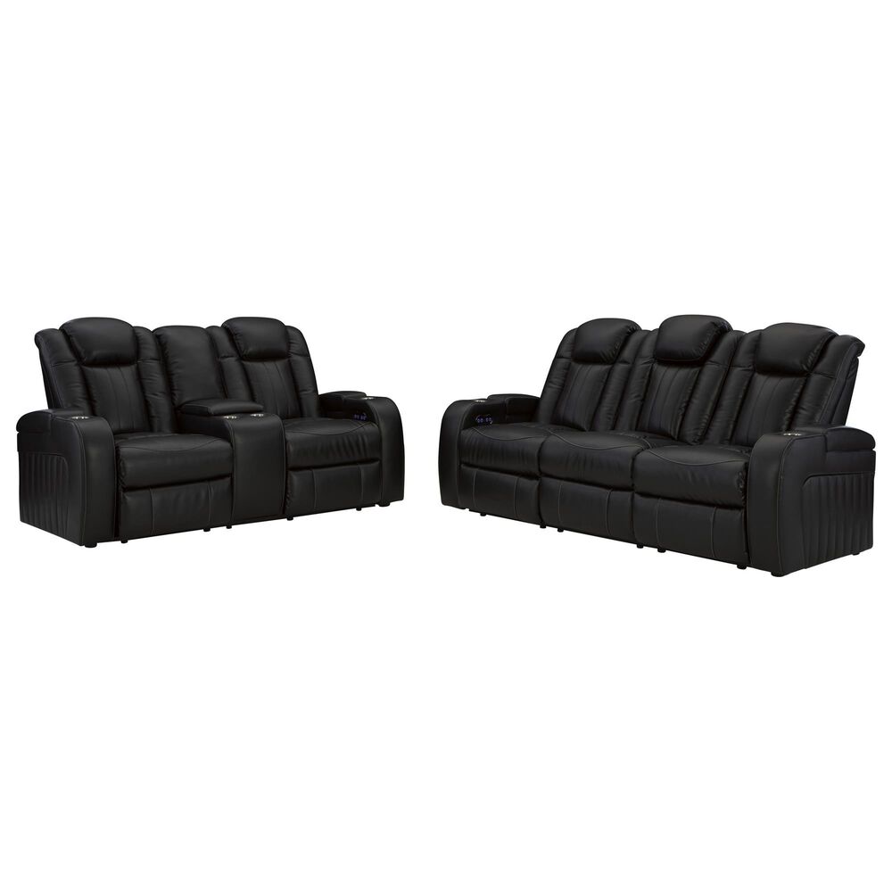 Ashley Caveman Den 2-Piece Power Reclining Living Room Set in Midnight, , large