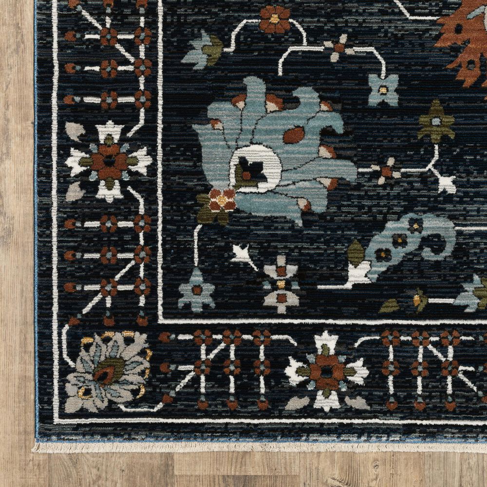 Oriental Weavers Keira Blue and Rust 5&#39;3&quot; x 7&#39;6&quot; Area Rug, , large