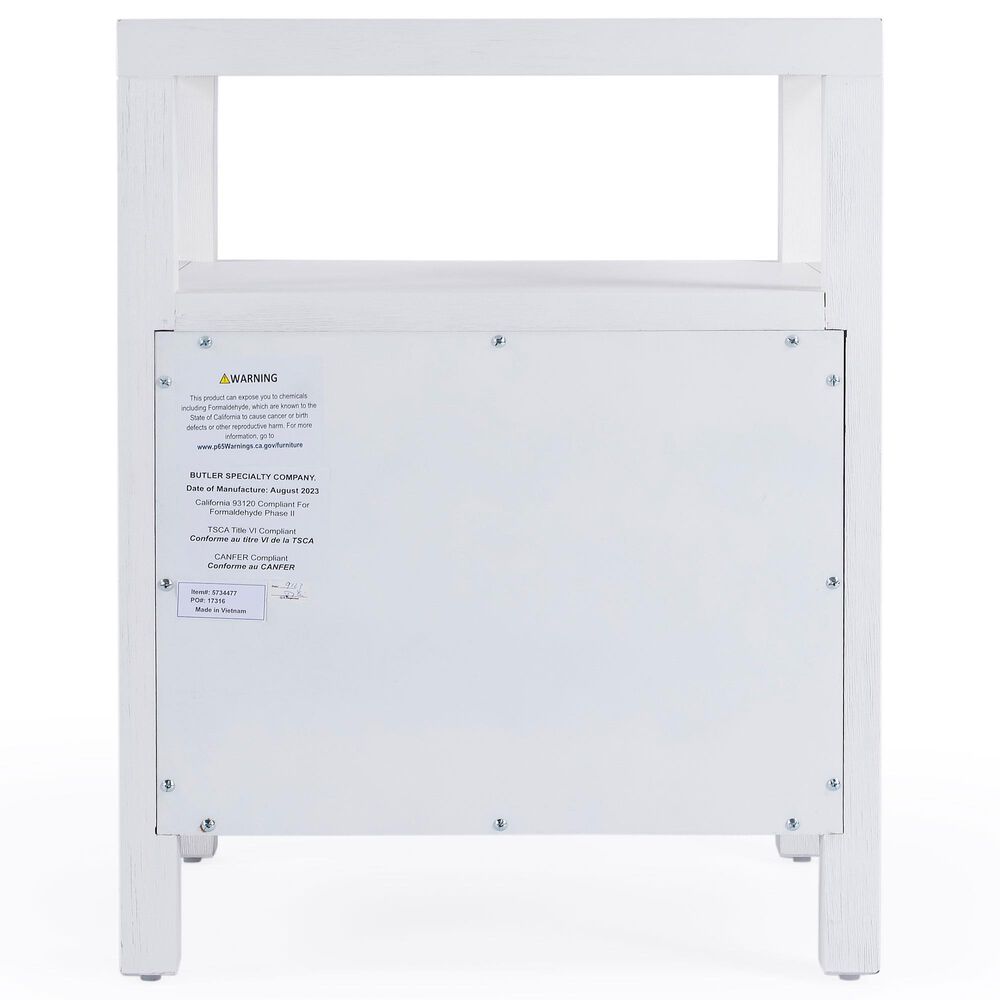 Butler Specialty Company Nora 2 Drawer Nightstand with Open Shelf in Textured White, , large