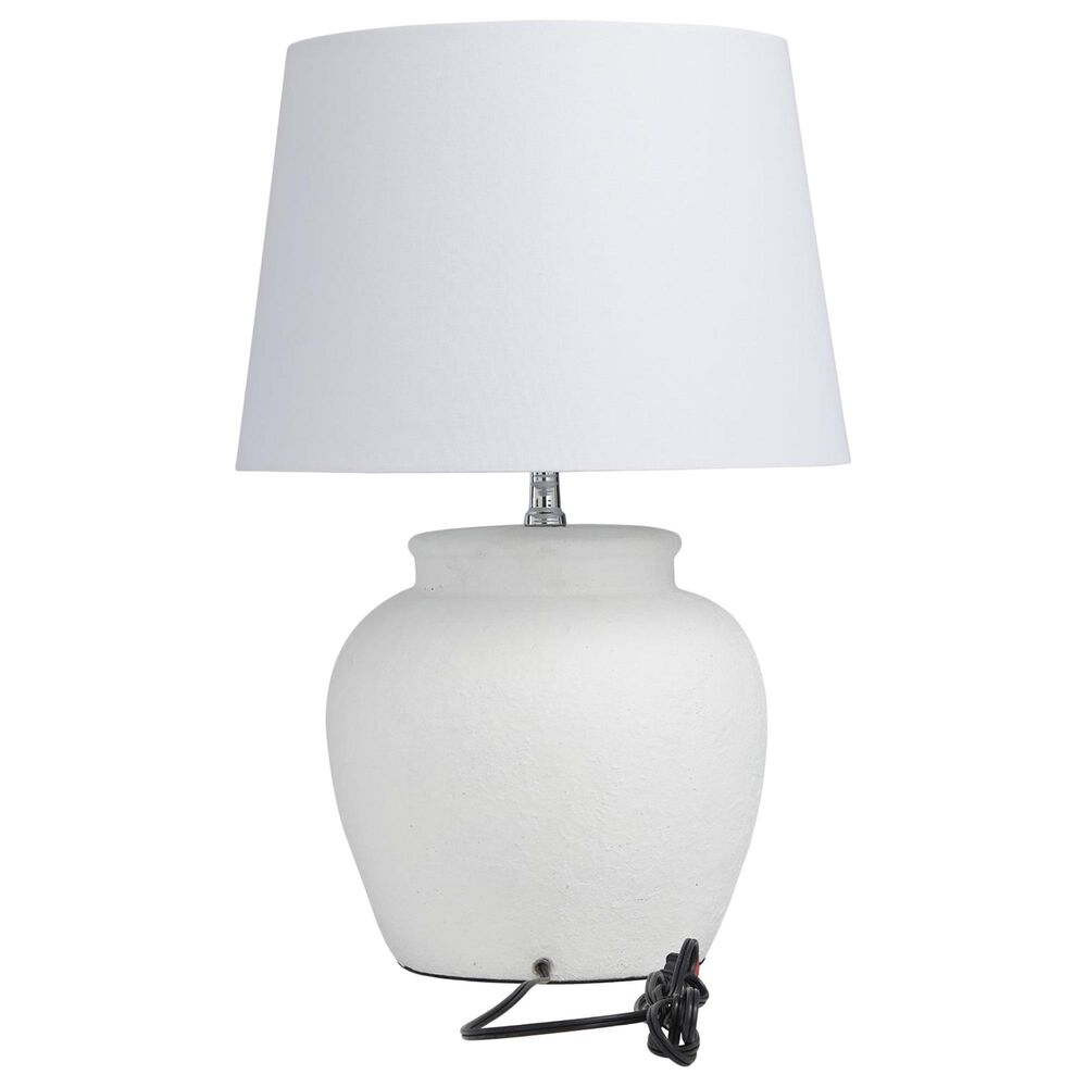 Maple and Jade Cement Table Lamp in White, , large