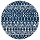 Safavieh Tulum TUL270 3" Round Navy and Ivory Area Rug, , large