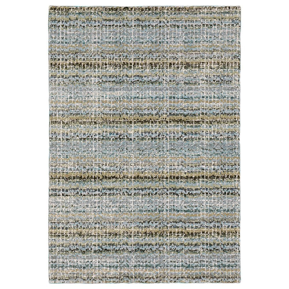 Oriental Weavers Atlas Stripe 747B0 6"7" x 9"6" Blue and Green Area Rug, , large