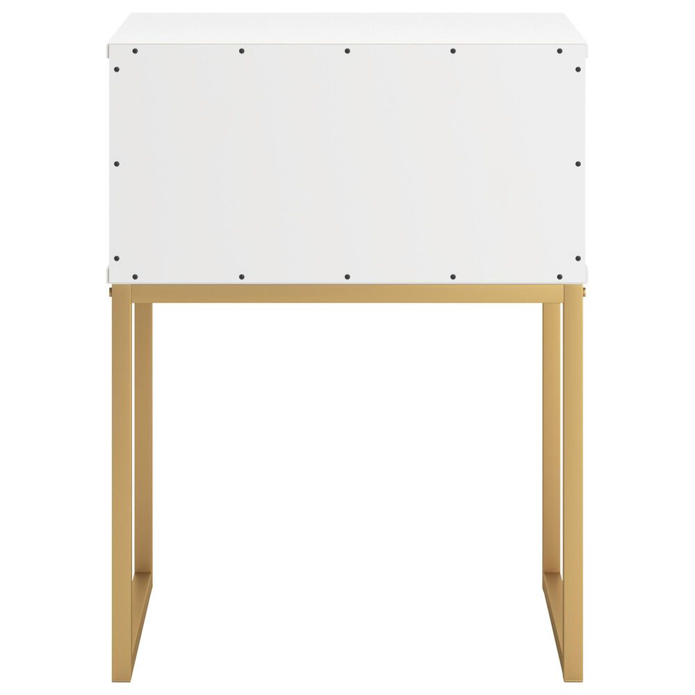 Ashley Socalle 1-Drawer Nightstand in Matte White and Gold, , large