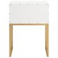 Ashley Socalle 1-Drawer Nightstand in Matte White and Gold, , large