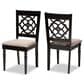 Baxton Studio Renaud Side Chair with Sand Cushion in Espresso Brown (Set of 2), , large