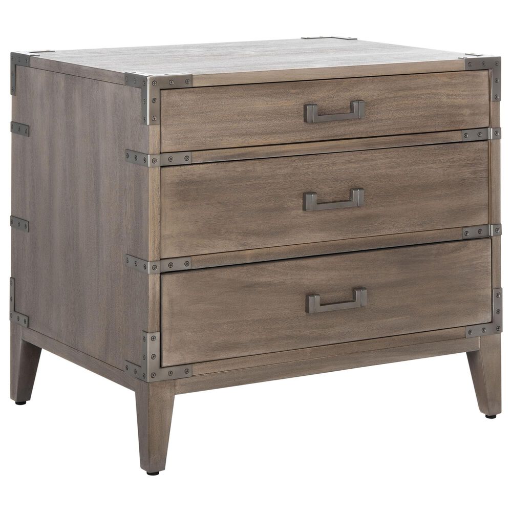 Safavieh Navene 3 Drawer Nightstand in Light Brown, , large