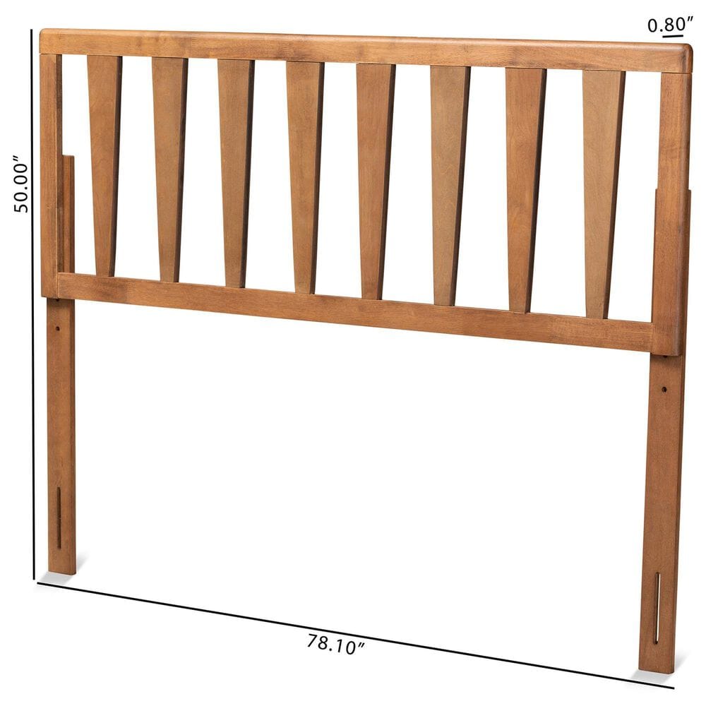 Baxton Studio Duncan King Slat Headboard in Ash Walnut, , large