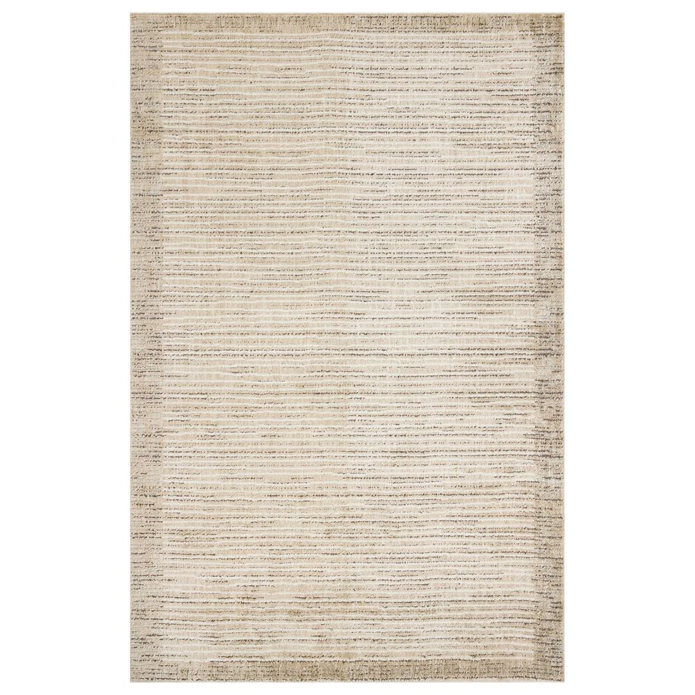 Loloi Bleecker Sand and Charcoal 5"3" x 7"6" Area Rug, , large