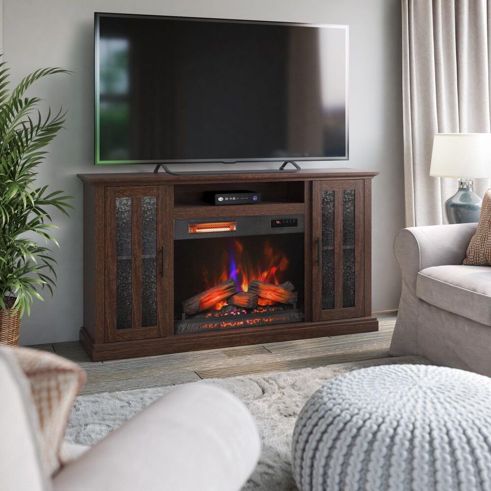 Classic Flame 62" TV Stand with Electric Fireplace in Stromburg Oak, , large