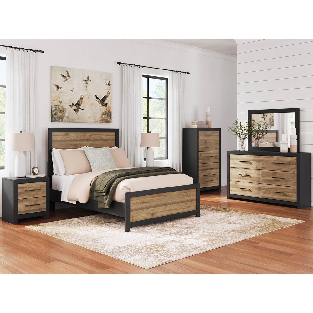 Ashley Vertani 2-Drawer Nightstand in Black and Honey Brown, , large