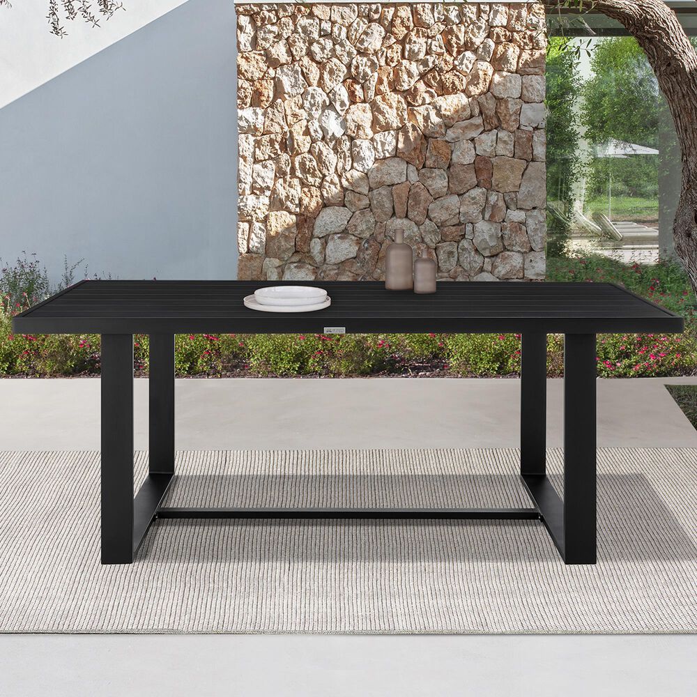 Blue River Felicia Outdoor Patio Dining Table in Black - Table Only, , large