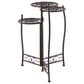 Maple and Jade 3-Tier Indoor/Outdoor Plant Stand with Scroll Details in Brown, , large