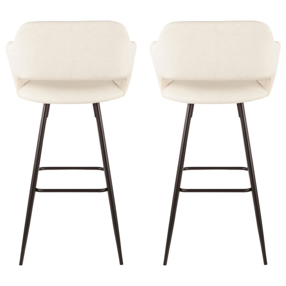 Lumisource Margarite Barstool with Cream Cushion in Black &#40;Set of 2&#41;, , large