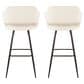 Lumisource Margarite Barstool with Cream Cushion in Black (Set of 2), , large