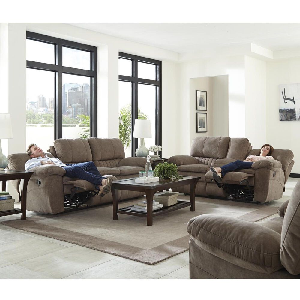 Catnapper Reyes Power Lay Flat Reclining Console Loveseat in Portabella, , large
