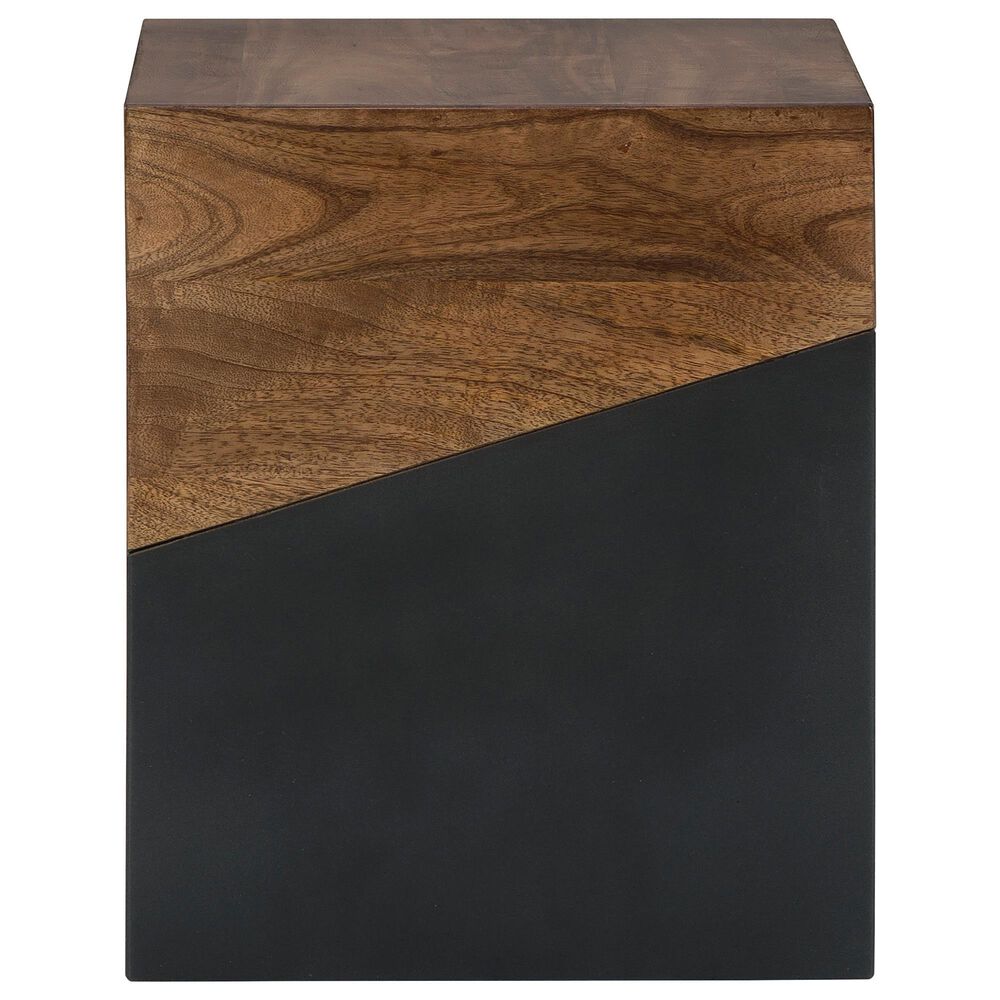 Ashley Trailbend Cube Accent Table in Brown and Gunmetal, , large