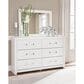 Ashley Maeling 4 Piece Queen Upholstered Panel Bedroom Set in Matte White, , large