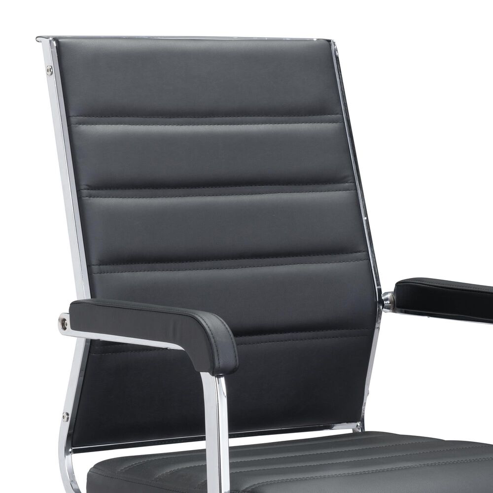 Zuo Modern Liderato Office Chair in Black and Silver, , large