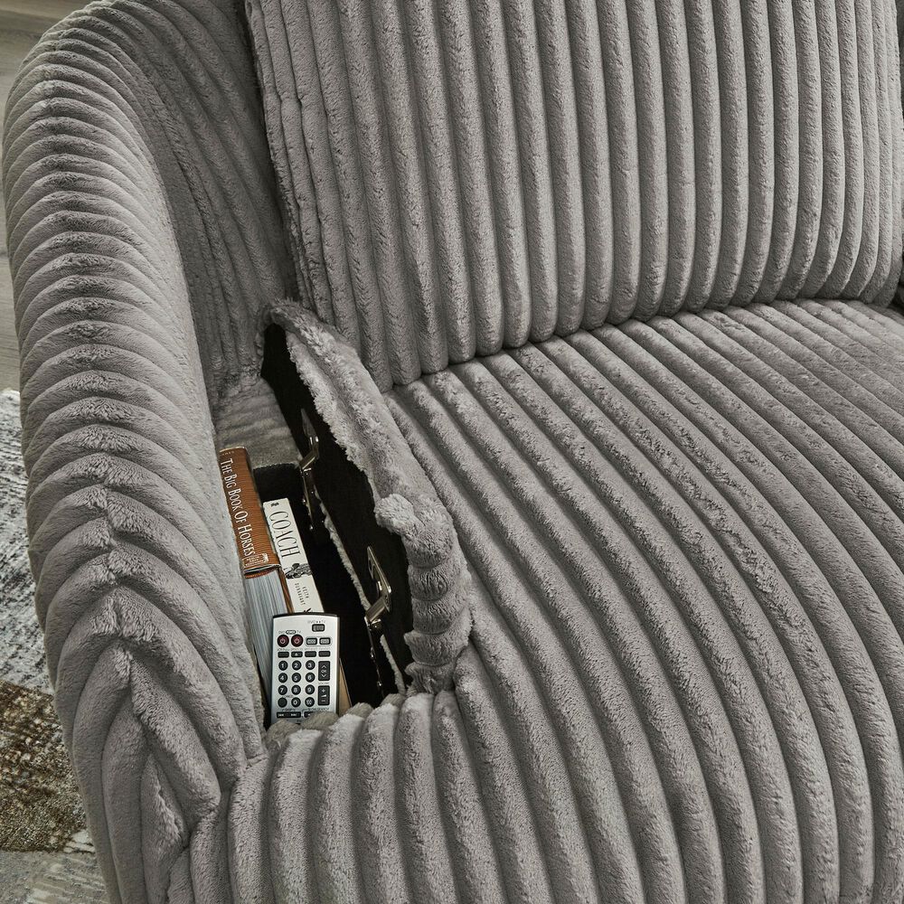 Ashley Tie-Breaker Manual Swivel Glider Recliner in Fog, , large