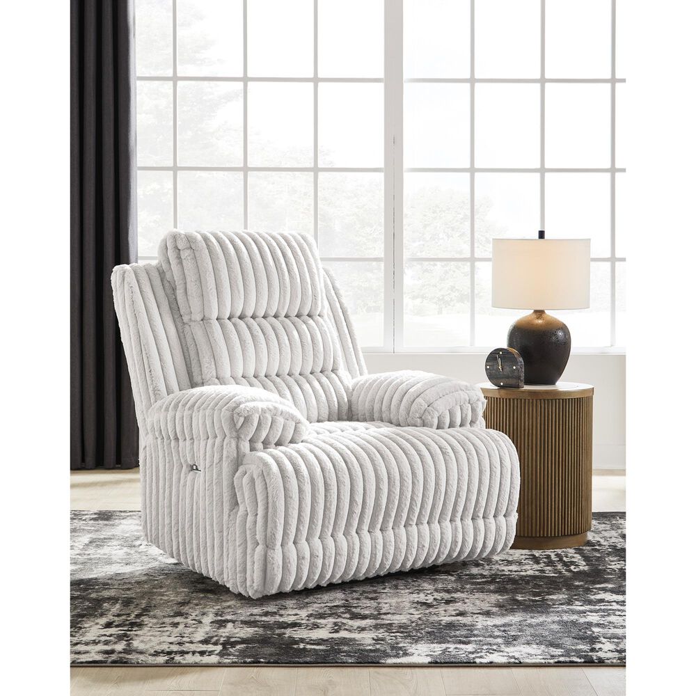 Ashley Rhines Falls Zero Wall Power Recliner in Alloy, , large