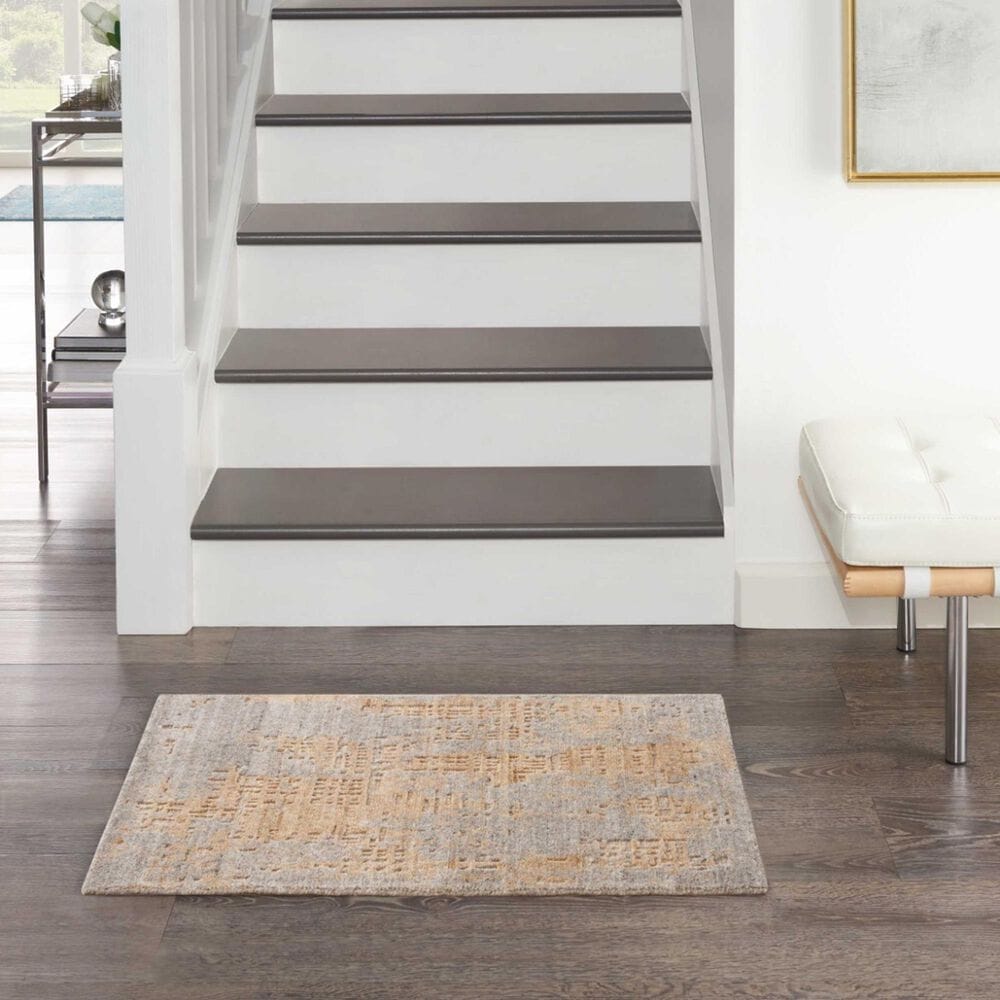 Nourison Harmony 2&#39; x 3&#39; Grey and Gold Area Rug, , large