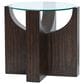 Nicolette Home Beckham Round Accent Table in Rustic Tavern and Clear, , large