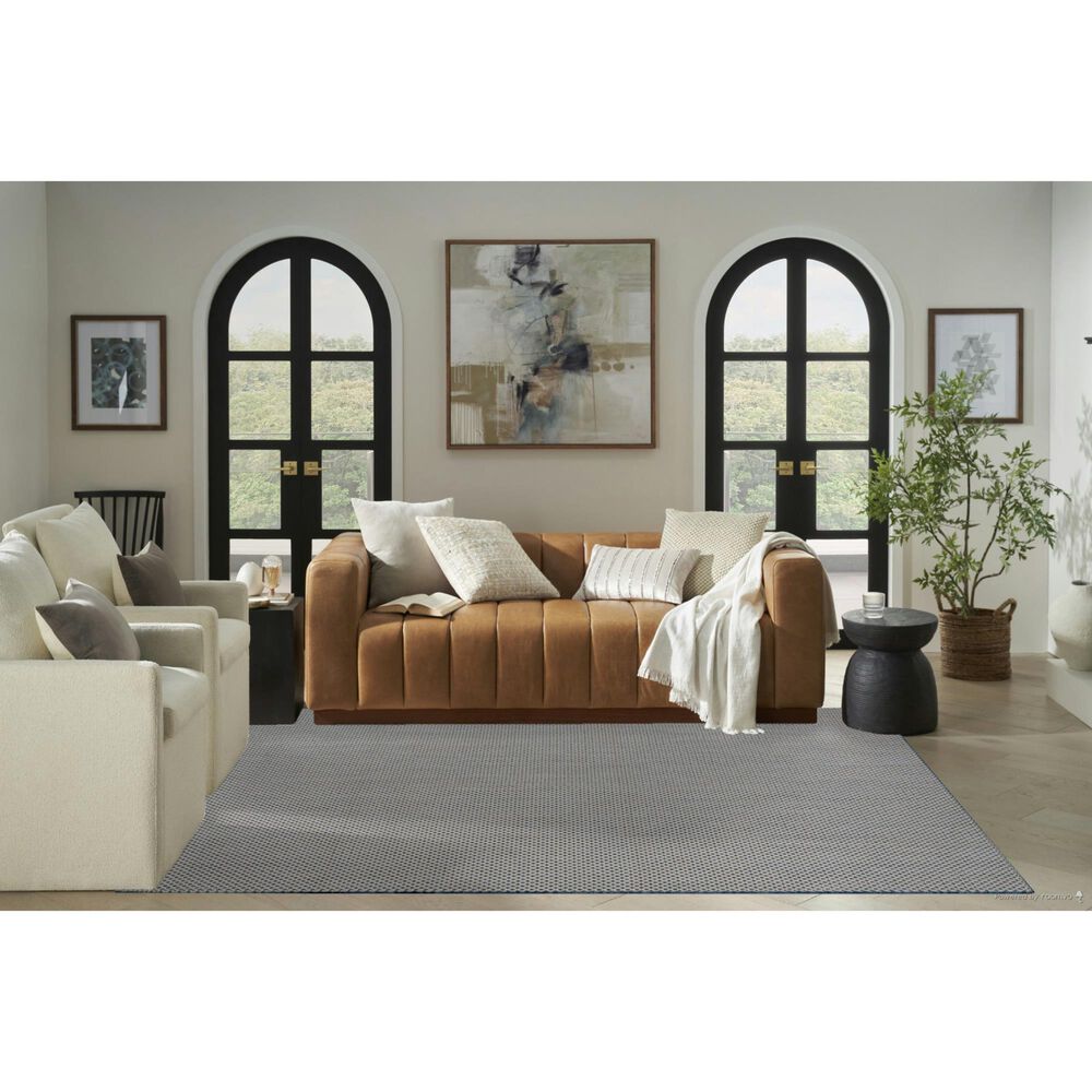 Nourison Courtyard Ivory and Blue 6&#39; x 9&#39; Indoor/Outdoor Area Rug, , large