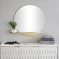 Maple and Jade 35" 1-Shelf Wall Mirror in Gold, , large