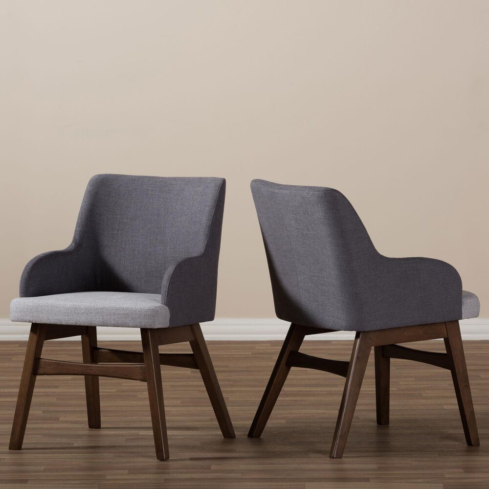 Baxton Studio Monte Arm Chair in Dark Walnut (Set of 2), , large