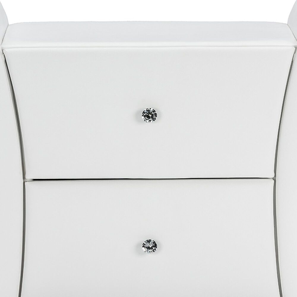 Baxton Studio Victoria 2-Drawer Nightstand in Matte White, , large