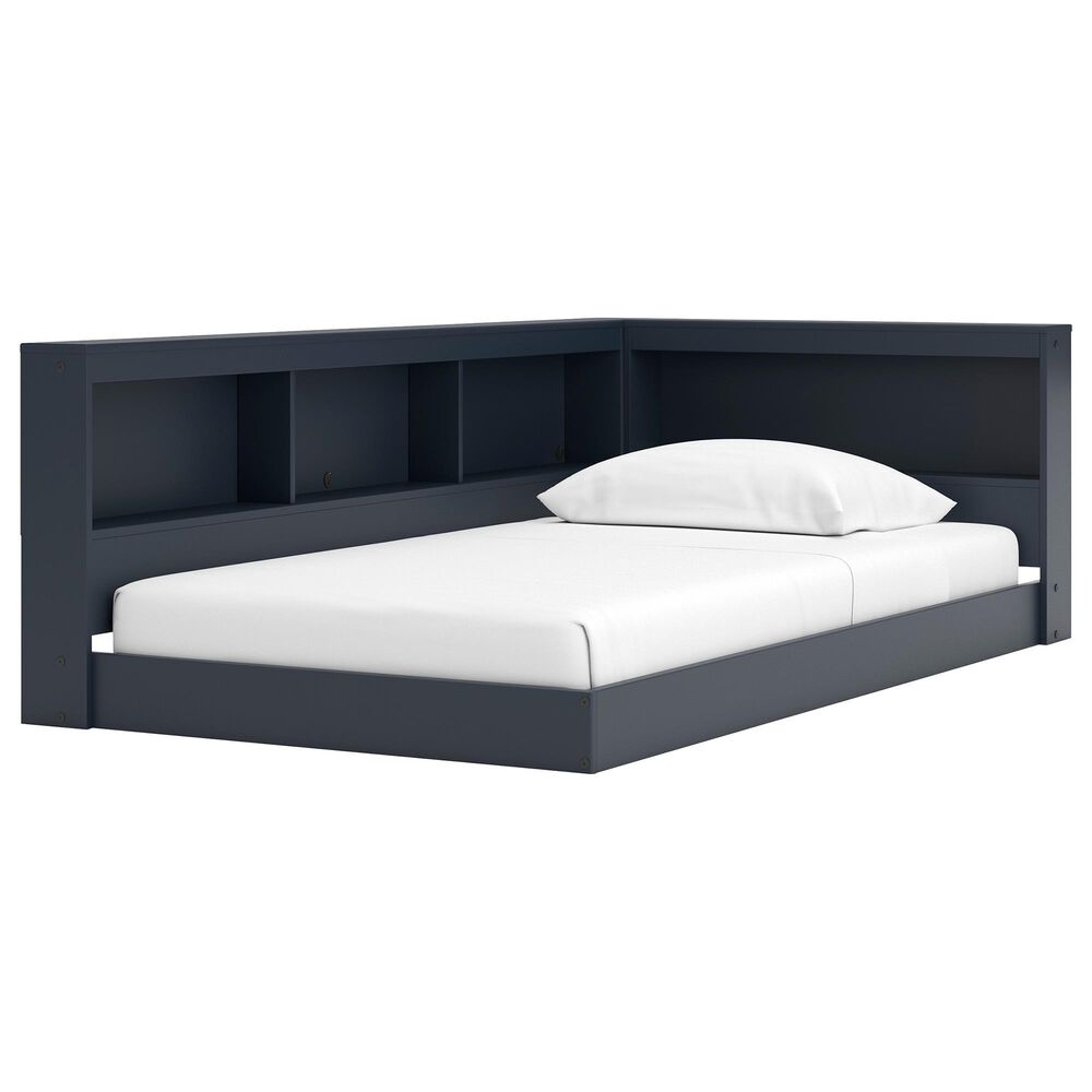 Ashley Simmenfort Twin Bookcase Storage Bed in Navy Blue, , large