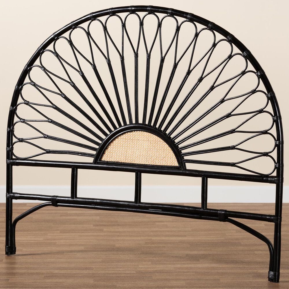 Baxton Studio Perenna King Standalone Headboard in Black and Natural Brown, , large