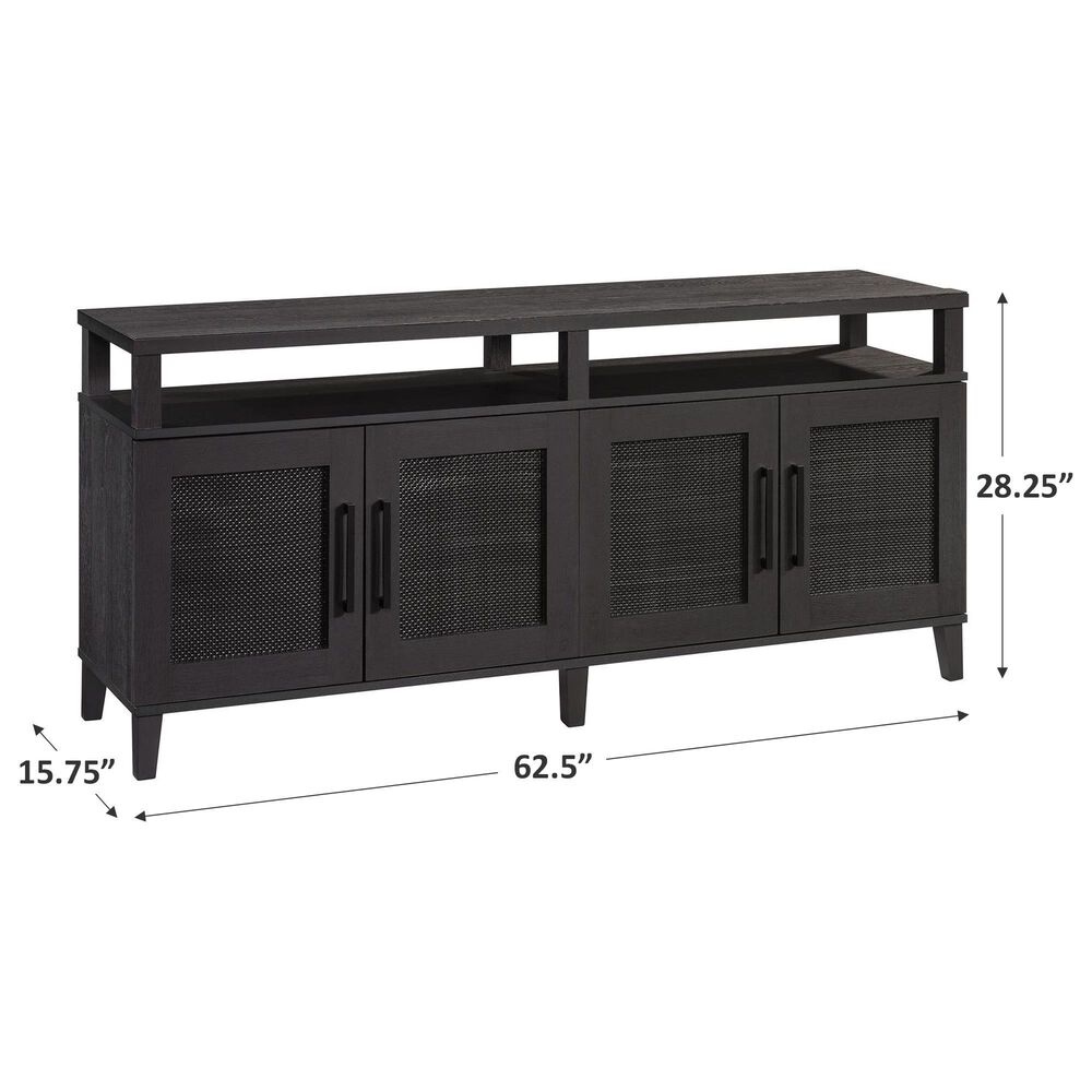 Sauder Tiffin Line 62&quot; TV Stand in Raven Oak, , large
