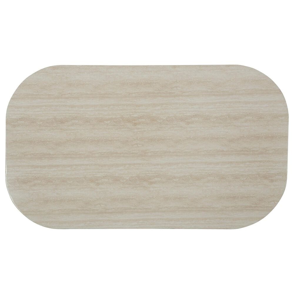 Ashley Kimora Patio Cocktail Table in Beige and Dark Brown, , large