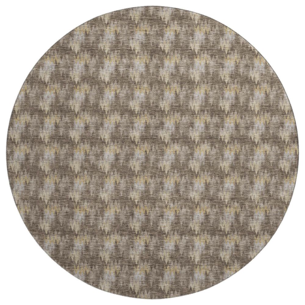 Dalyn Rug Company Soft Essentials Chevron Chocolate 8" Round Area Rug, , large