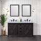 Lexora Home Marsyas 60" Double Bathroom Vanity in Brown with 2 cm White Cultured Marble Top and Rectangular Sinks, , large