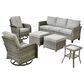 HOMLUX 6-Piece Patio Conversation Set in Dark Gray, , large