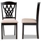 Baxton Studio Delilah Side Chair with Sand Cushion in Dark Brown (Set of 2), , large