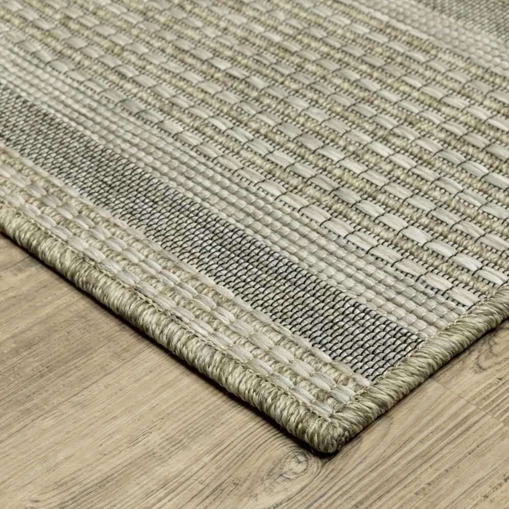 Oriental Weavers Tortuga TR07A 1&#39;10&quot; x 7&#39;6&quot; Beige and Black Runner, , large