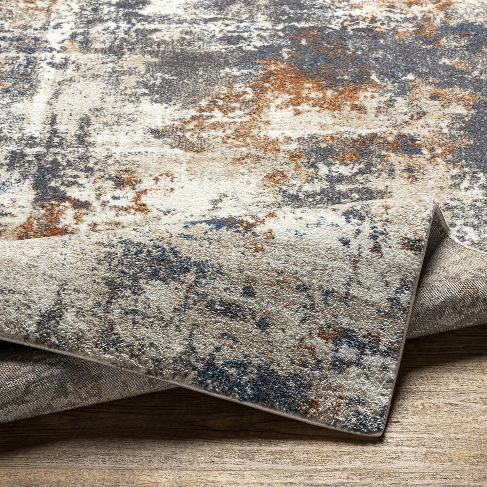 Surya Tuscany TUS-2325 2&#39; x 3&#39; Gray, Blue and Camel Area Rug, , large