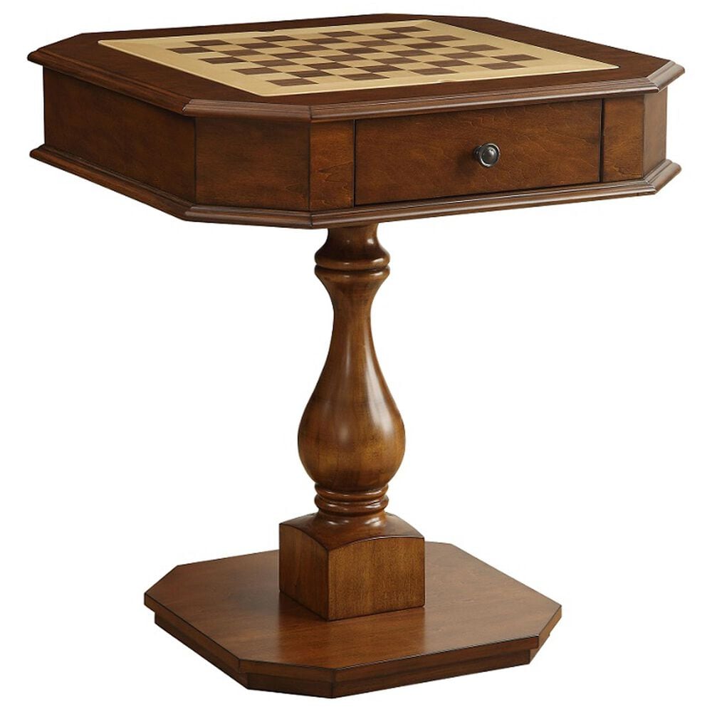 HOMLUX Bishop 2-Drawer Game Table in Cherry, , large