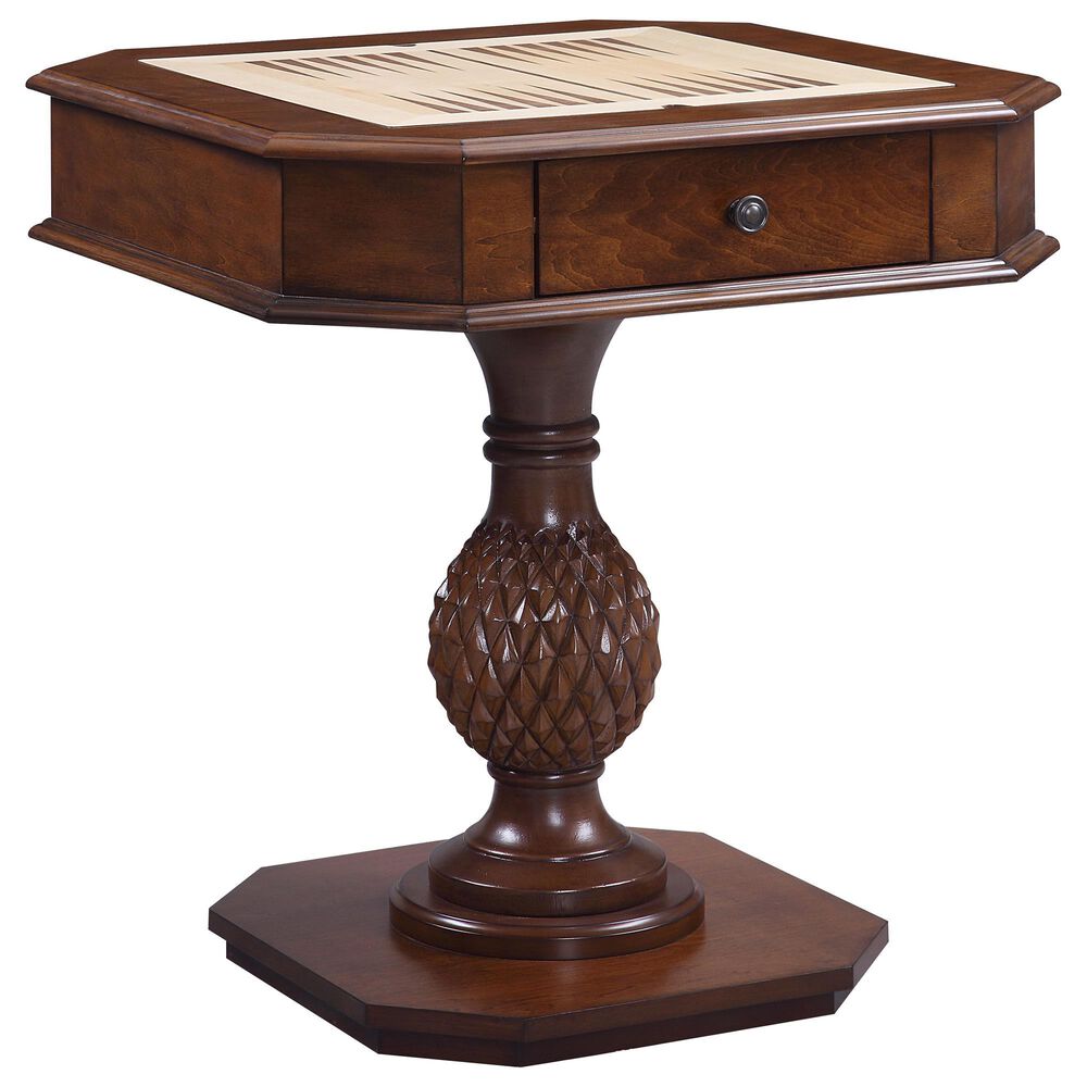 HOMLUX Bishop II 2-Drawer Game Table in Cherry, , large