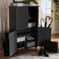 Baxton Studio Winda 4-Door Entryway Shoe Storage Cabinet in Dark Gray, , large