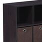HOMLUX 6-Cube Bookshelf Bookcase with Storage Bins in Dark Walnut, , large