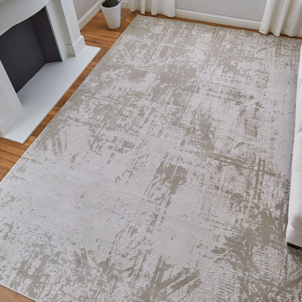 Feizy Prasad 5&#39; x 8&#39; Ivory and Beige Area Rug, , large