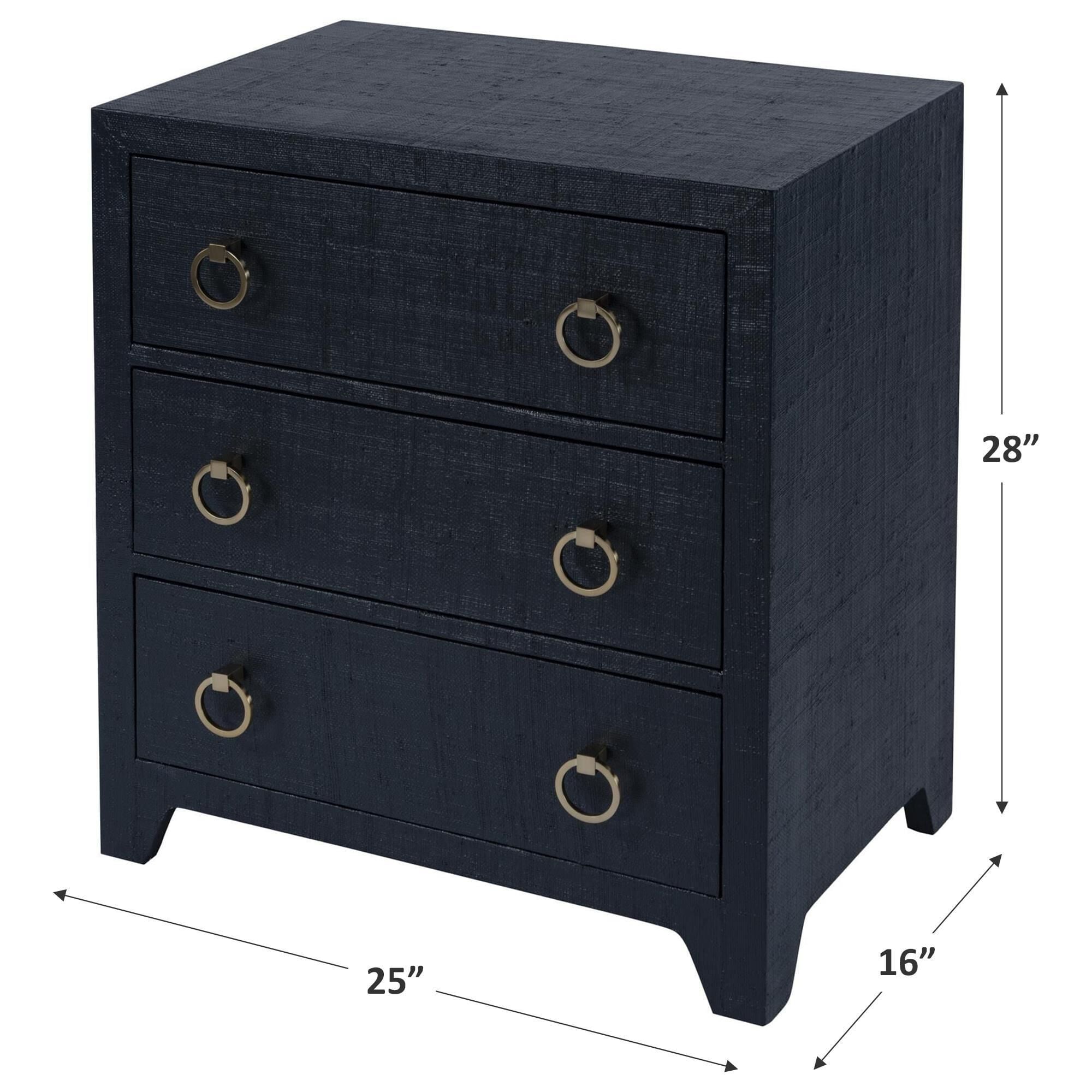 Butler Specialty Company Bar Harbor 3-Drawer Chest in Navy Blue
