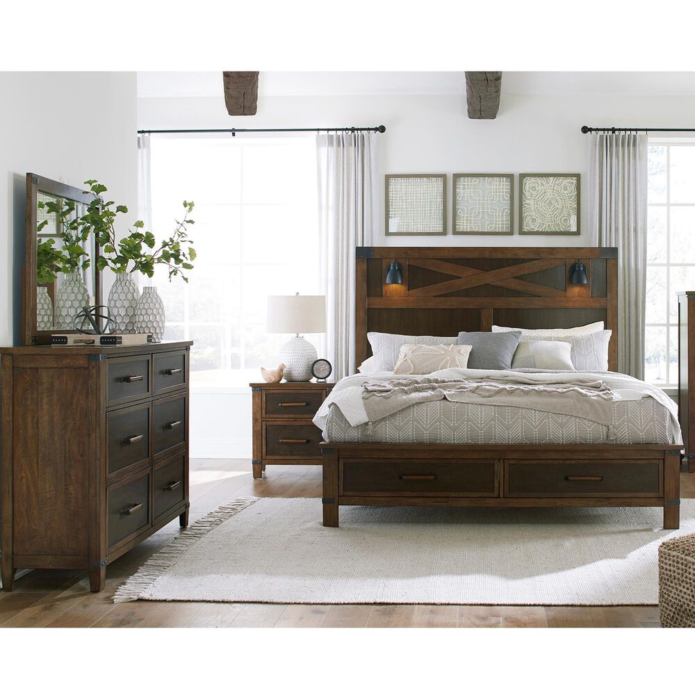 Signature Design By Ashley Wyattfield 4 Piece King Bedroom Set In Walnut Brown And Dark Burnt Umber Nebraska Furniture Mart King Bedroom Set In Walnut Brown, Ashley King Bed Set
