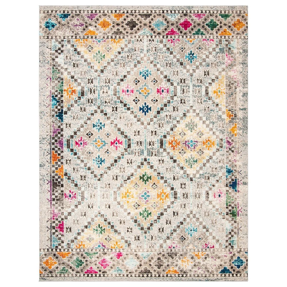 Safavieh Madison MAD418F 10" x 14" Grey and Yellow Area Rug, , large