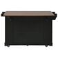 HOMLUX 54" Mobile Kitchen Island with Glass Door Storage in Walnut and Black, , large